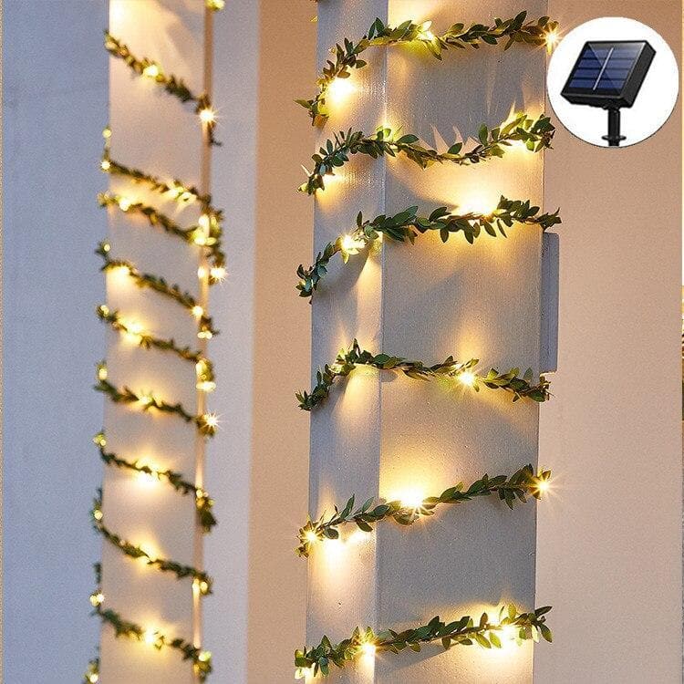 Outdoor Solar Decorative Ivy Leaf String Lights Waterproof 8745869476174-1