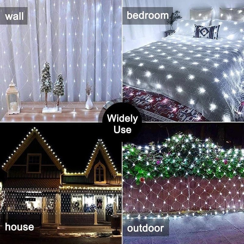 Solar Net String Lights Outdoor Waterproof Decorative Garden Patio Illumination 14814330126662-1