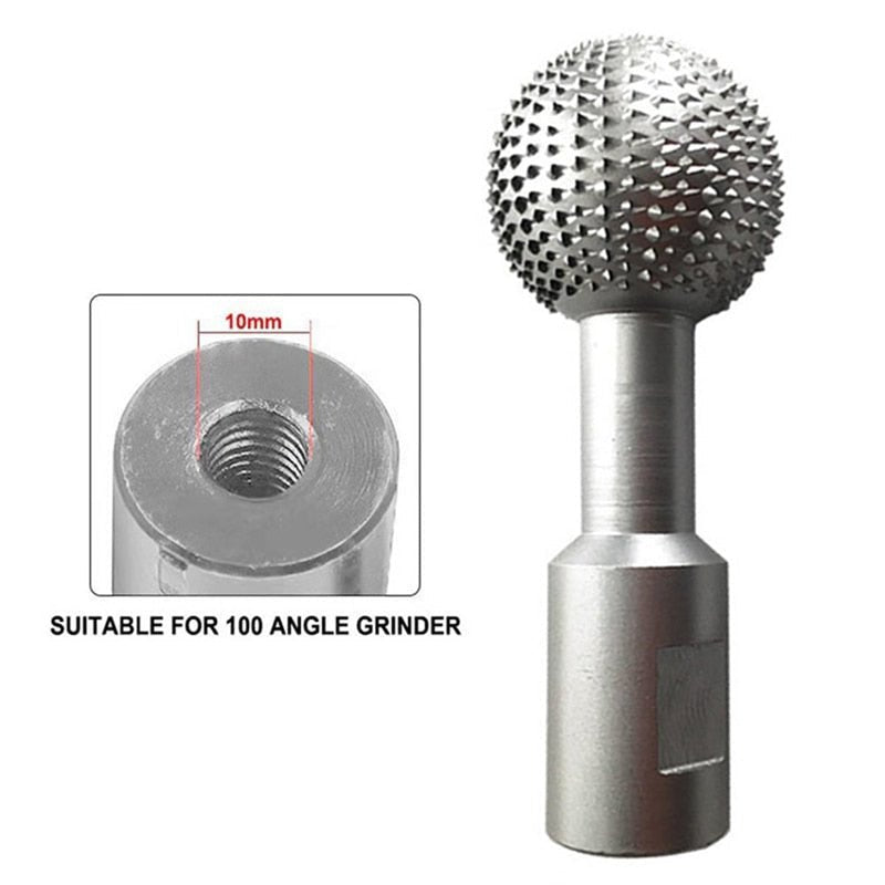 Spherical Grinder Attachment Wood Carving Carbide Rotary Tool 14814324425030-1