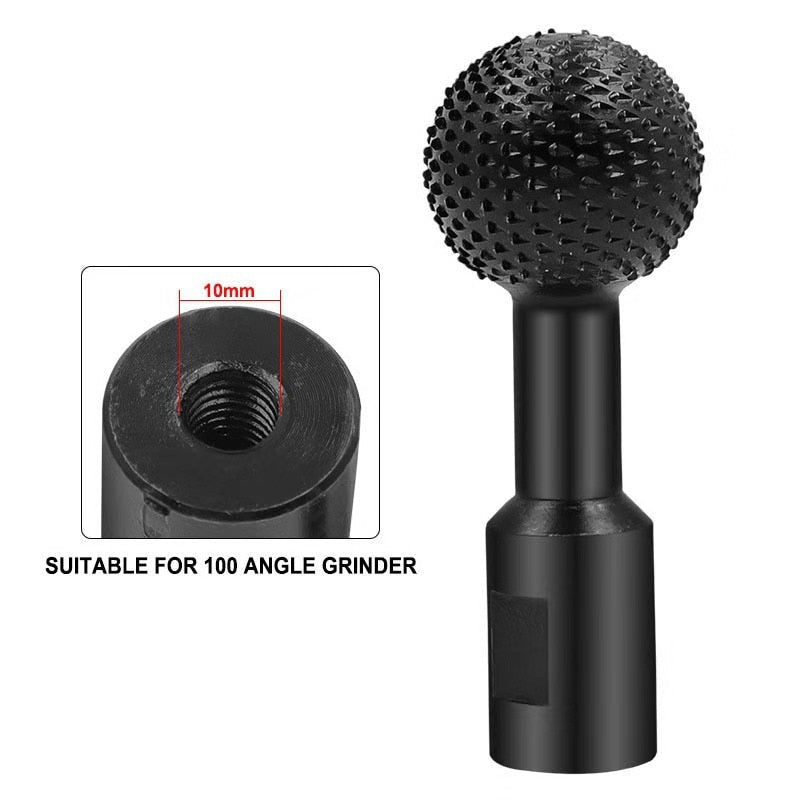 Spherical Grinder Attachment Wood Carving Carbide Rotary Tool 14814324425030-1