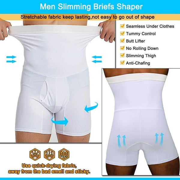 Men’S Compression Shaper Shorts Slim Waist Support Core And Comfort 14957772800326-1