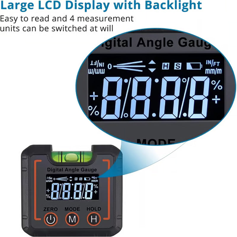 0-360°(4 * 90°) Digital Angle Finder Level Magnetic Electronic Gauge Inclinometer Protractor Tool 9655062004002-1