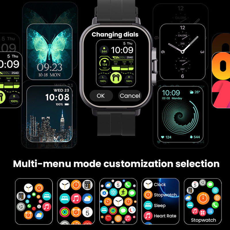 Smartwatch With Detachable Bluetooth Earphones Touchscreen Waterproof Fitness Tracker Rechargeable 9691143045410-1