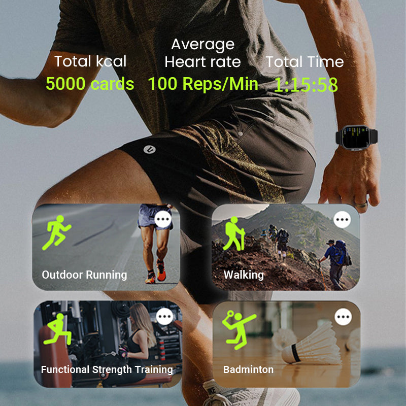 Smartwatch With Detachable Bluetooth Earphones Touchscreen Waterproof Fitness Tracker Rechargeable 9691143045410-1