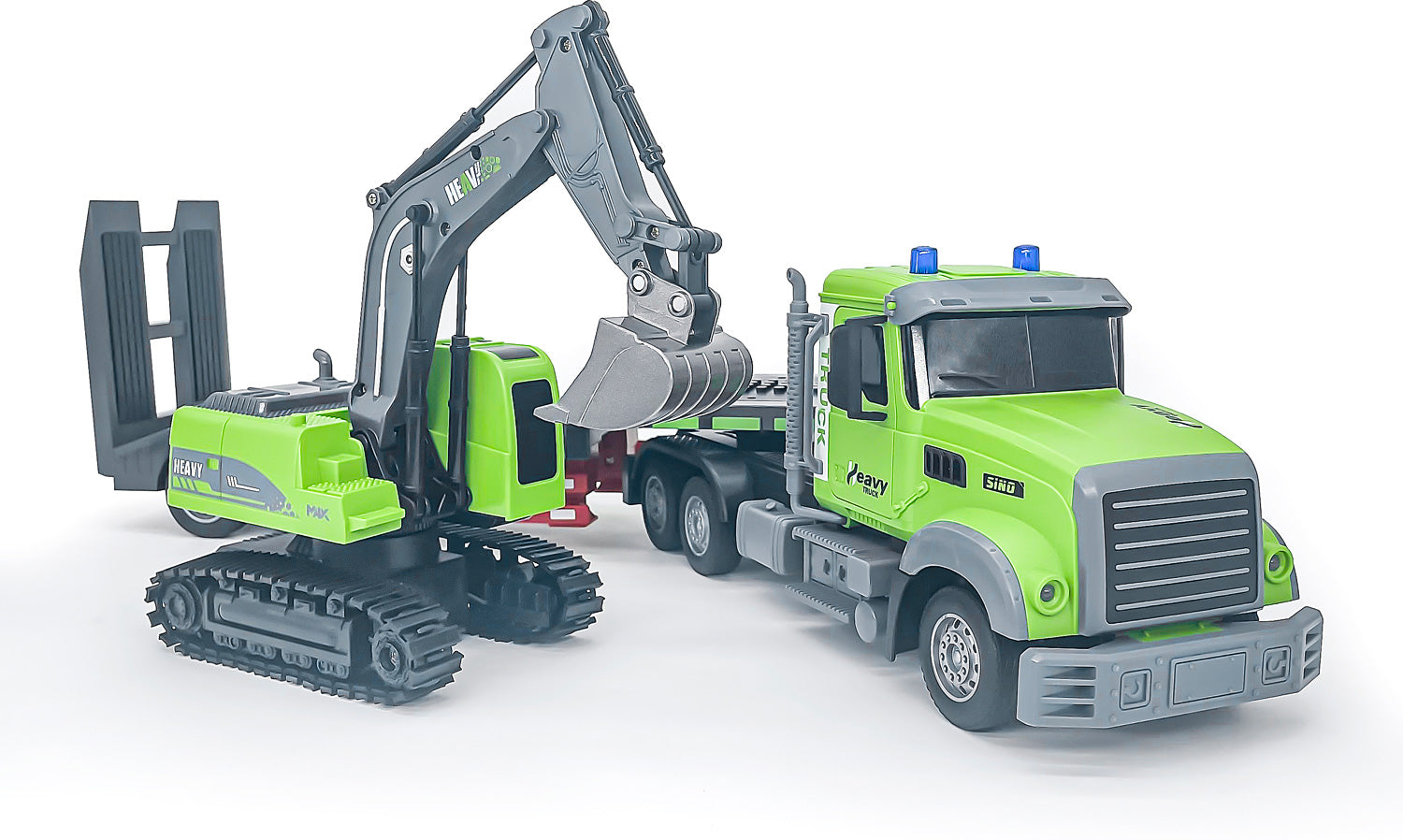 RC Excavator and Flatbed Truck Toy Set for Kids 8598644195549-1