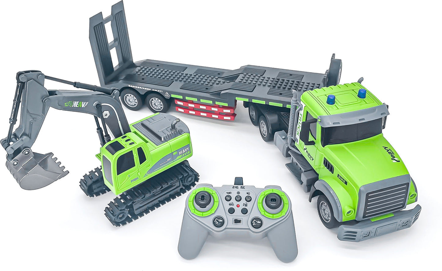 RC Excavator and Flatbed Truck Toy Set for Kids 8598644195549-1