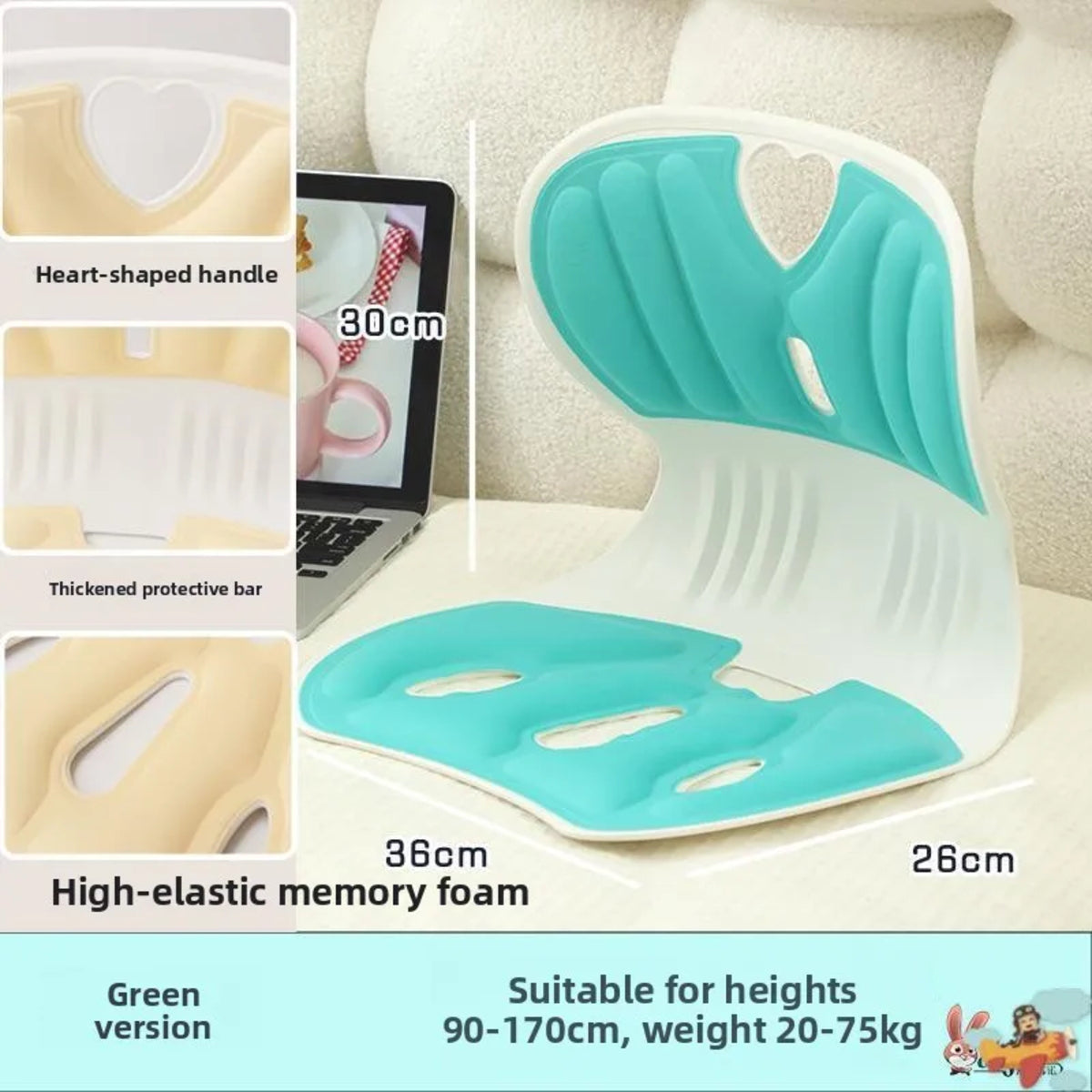 Ergonomic Lumbar Support Cushion – Posture Correcting Backrest Pillow for Adults' Office Chairs & Home Seating