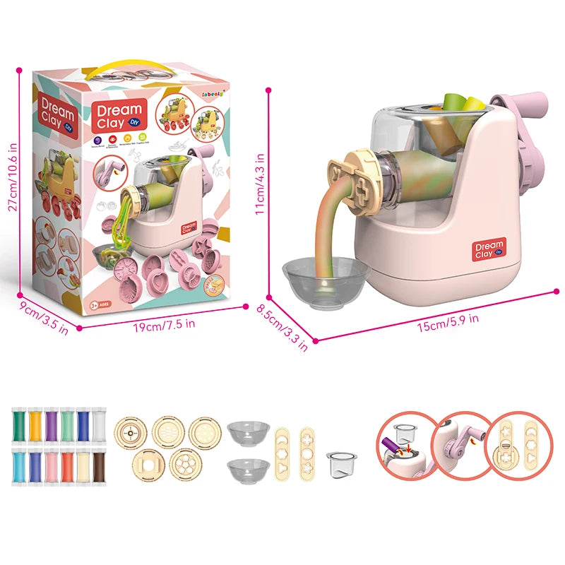 Kids Kitchen-Themed Clay Playset with 12 Colorful Doughs and Creative Molds