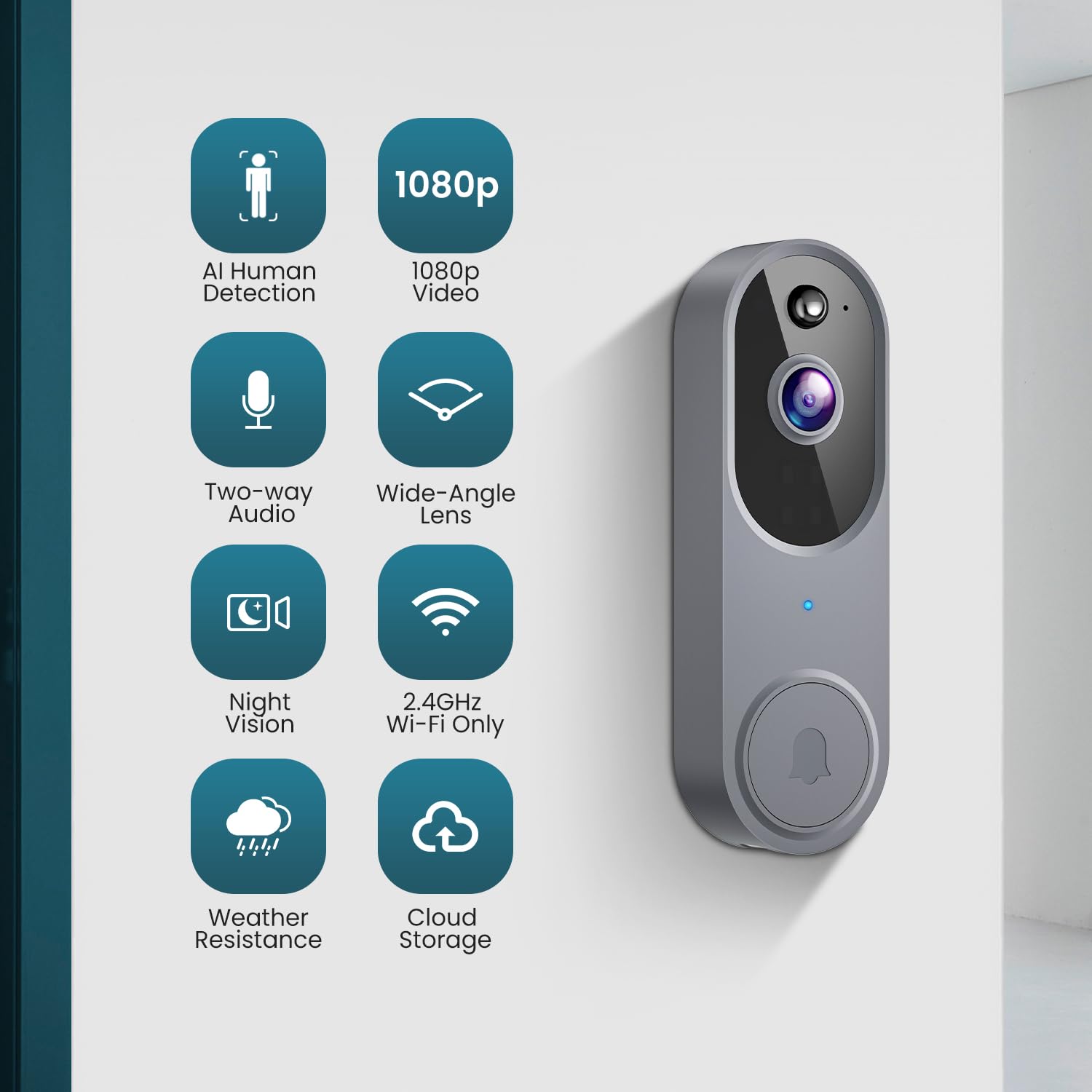 Smart Wireless Video Doorbell For Home Security And Visitor Monitoring 9044901495004-1