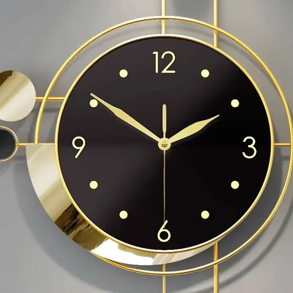 Art Deco Gold And Black Wall Clock 14815612698950-1