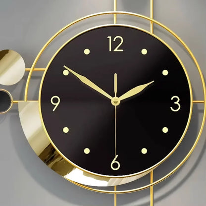 Art Deco Gold And Black Wall Clock 14815612698950-1