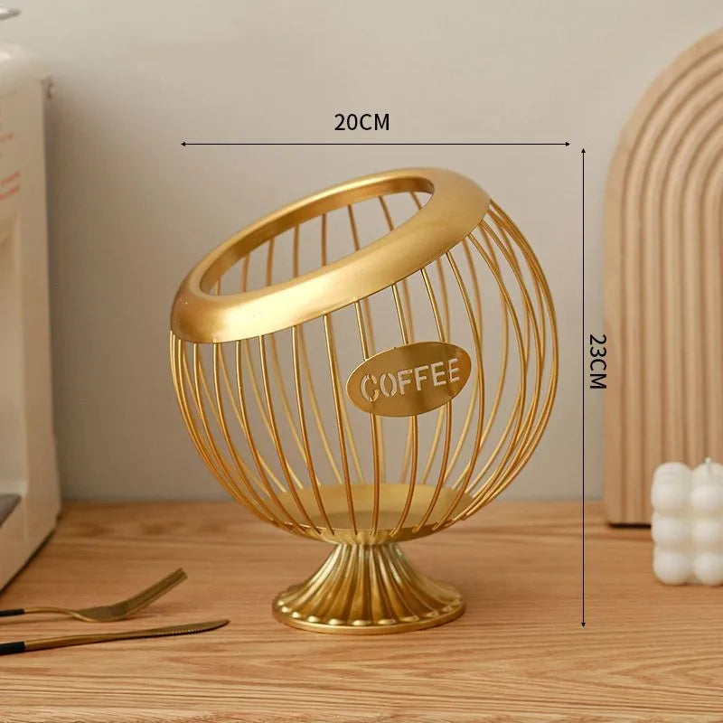 Elegant Metal Snack Storage Basket 14815670534470-1