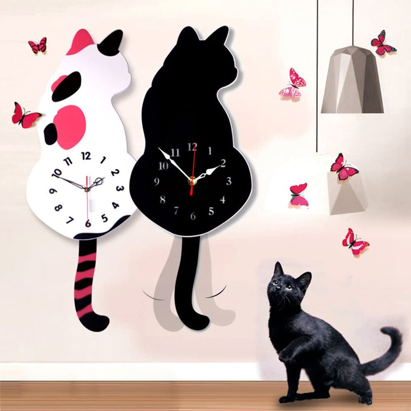 Nordic Cat Wagging Tail Wall Clock 8545338229038-1