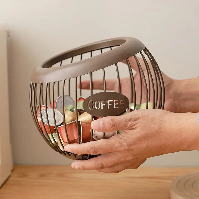 Elegant Metal Snack Storage Basket 14815670534470-1