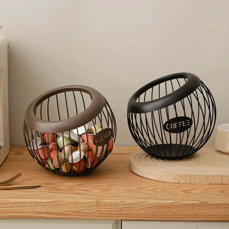Elegant Metal Snack Storage Basket 14815670534470-1