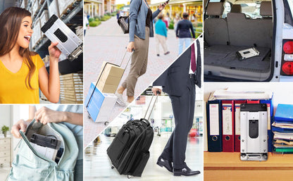 Stainless Steel Folding Luggage Trolley Travel Mini Shopping Trolley with Two Wheels 8657755668761-1