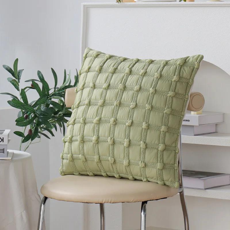 Elegant Green Jacquard Decorative Pillow Cover 14815666602310-1