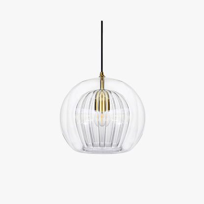 Globe Design Glass Pendant Light – Clear and Amber 10179743744339-1