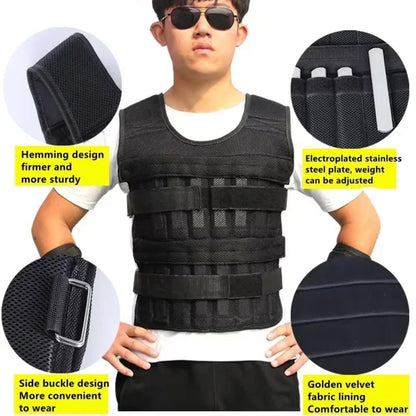 Exercise Weight Vest - 20Kg Adjustable Exercise Loading Weight Vest for Fitness Training