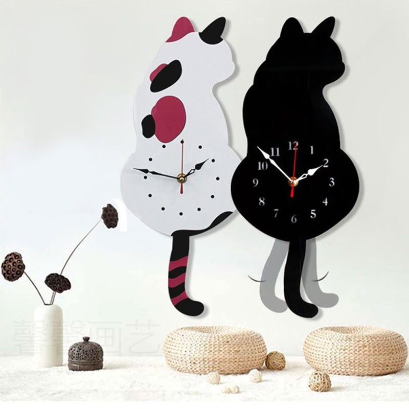 Nordic Cat Wagging Tail Wall Clock 8545338229038-1