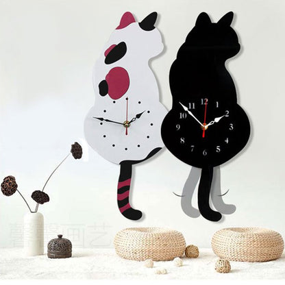 Nordic Cat Wagging Tail Wall Clock 8545338229038-1