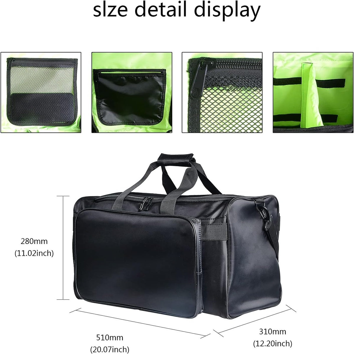 Spacious Sports Travel Gym Bag With Shoe Compartment Shoulder Strap