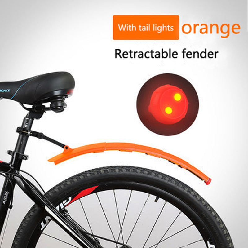 Bicycle Retractable Mudguard With Taillights 6851387326564-1