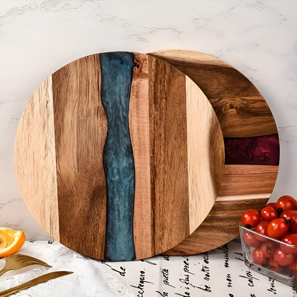 Artisan Epoxy Round Wood Chopping Board 9633000522014-1