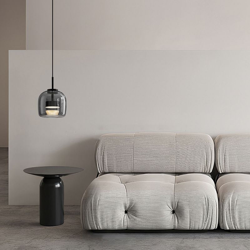 Modern Glass and Metal Pendant Light – Adjustable Chain Ceiling Fixture 10207256084819-1
