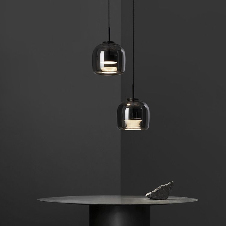 Modern Glass and Metal Pendant Light – Adjustable Chain Ceiling Fixture 10207256084819-1