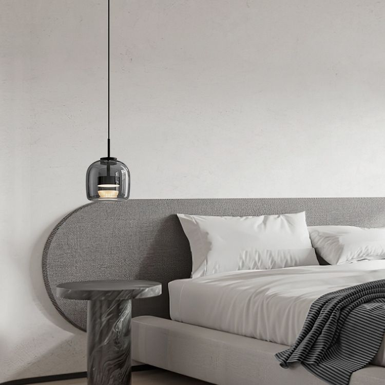 Modern Glass and Metal Pendant Light – Adjustable Chain Ceiling Fixture 10207256084819-1