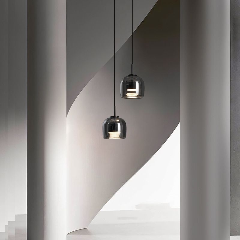 Modern Glass and Metal Pendant Light – Adjustable Chain Ceiling Fixture 10207256084819-1