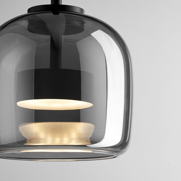 Modern Glass and Metal Pendant Light – Adjustable Chain Ceiling Fixture 10207256084819-1