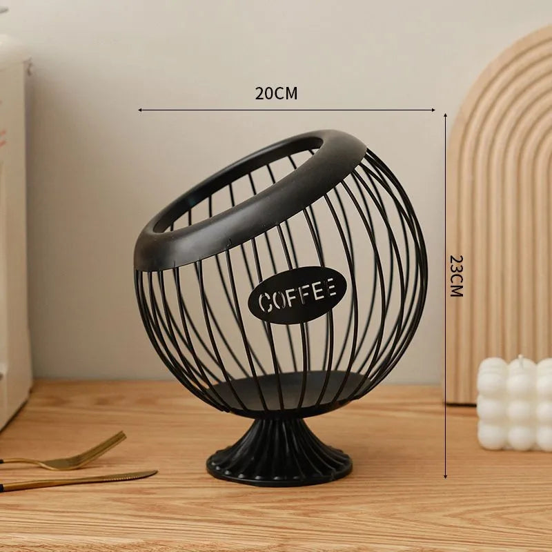 Elegant Metal Snack Storage Basket 14815670534470-1