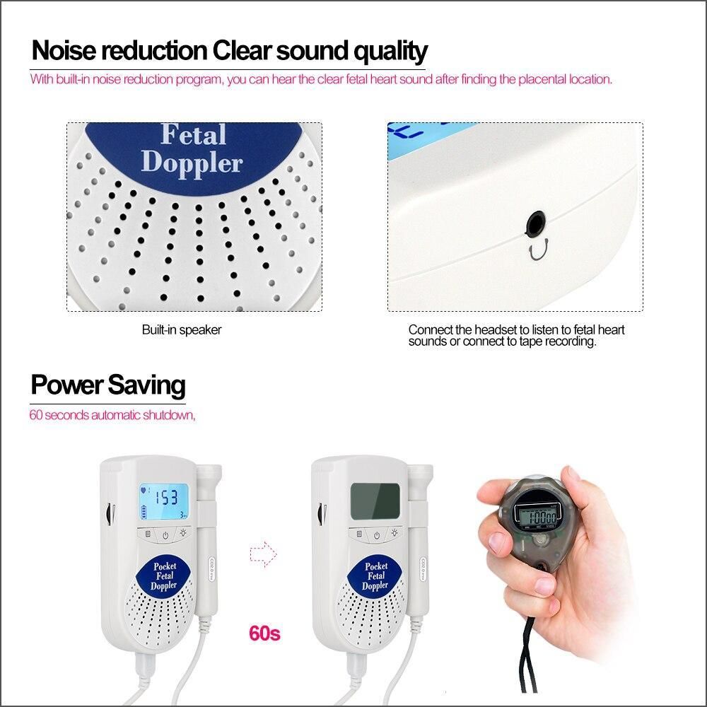 Portable Baby Heartbeat Monitor - Pocket Fetal Doppler