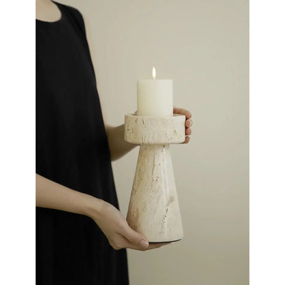 Minimalist Travertine Marble Candle Holder For Elegant Decor 14815615582534-1