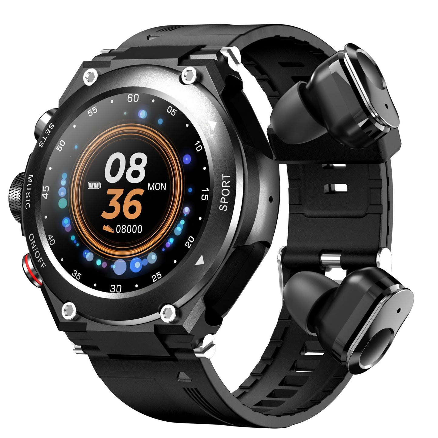 Smartwatch With Wireless Earphones Bluetooth Calls Fitness Tracker Waterproof 9827326230830-1