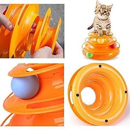 Three Layer Colorful Cat Track Tower Toy 6851955097700-1