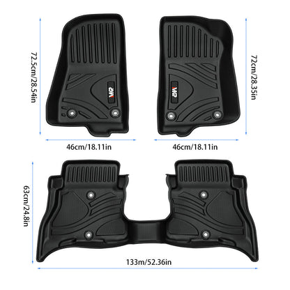 MKR Non-Slip Durable TPE ECO Car Floor Mat Compatible With Jeep Wrangler JL 4xe Not For 2 Door 3 PCS 8995462480092-1