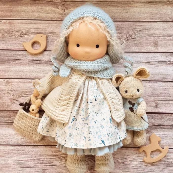 Gift for Kids-Handmade Waldorf Doll 8959340413209-1
