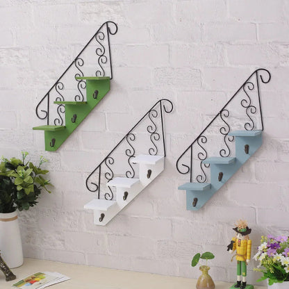 Scandinavian Wind Iron Hanging Hook Shelf With Flower Pot Holders 14815654347078-1