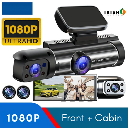 Claritypro Dual 1080P Car Dash Cam - Front & Cabin Video Recorder 10038364504410-1