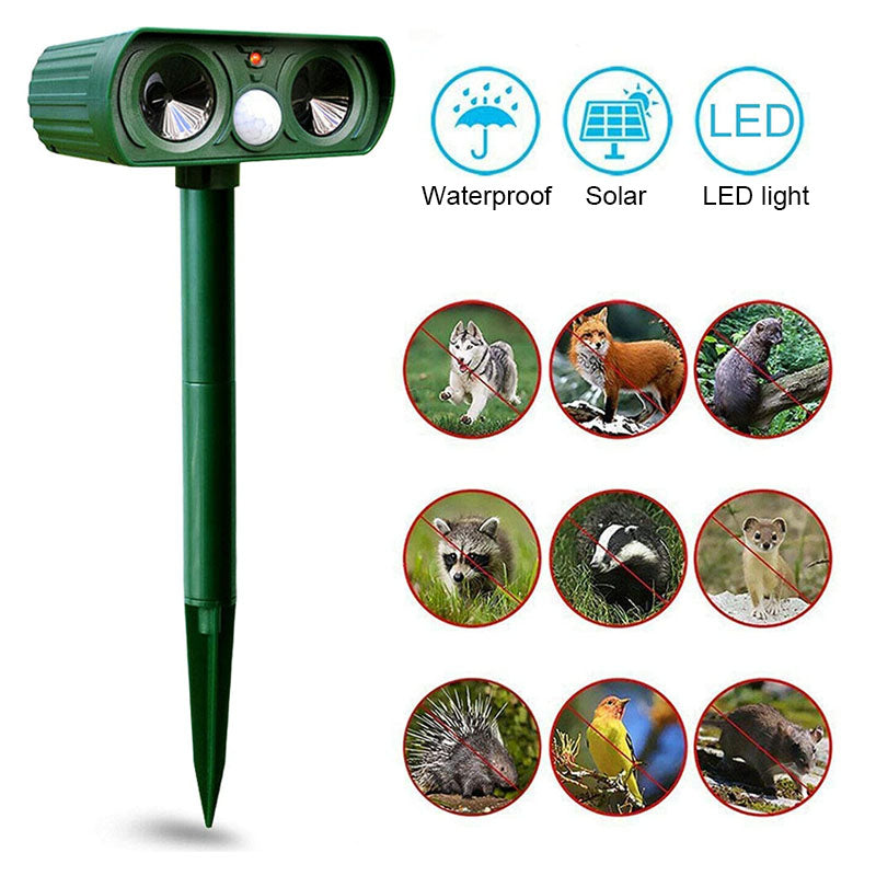 Garden Solar Ultrasonic Pest Repellent Device For Outdoor Animal Protection 6851283386468-1