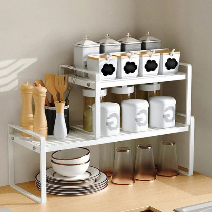 TidyShelf Adjustable Kitchen Rack for Organized and Space-Saving Storage 15002529726790-1