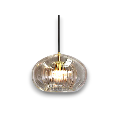 Globe Design Glass Pendant Light – Clear and Amber 10179743744339-1
