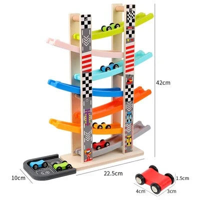 Wooden Car Ramp Race Track – Nostalgic Fun for Little Car Fans