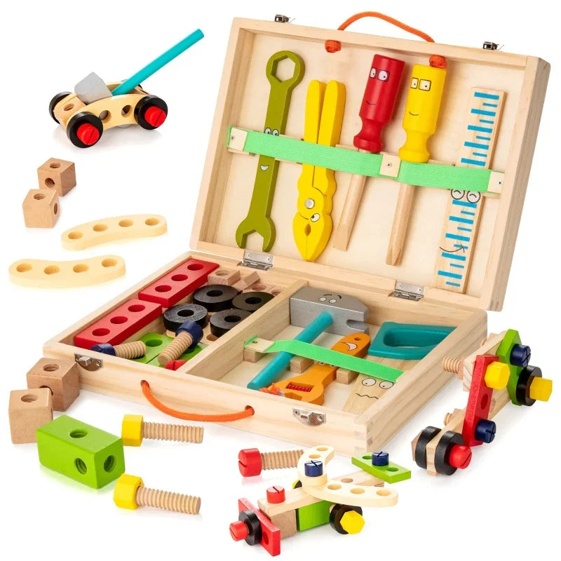 Wooden Toolbox Playset for Kids’ Creative Building and Learning Fun 9857388937550-1