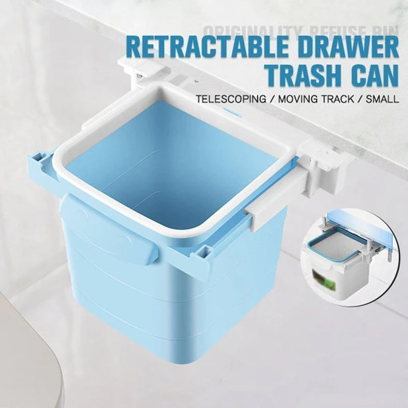 Space Saving Retractable Drawer Trash Can For Convenient Kitchen Storage 6851441164388-1