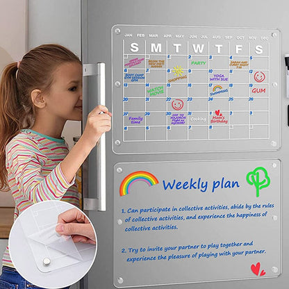 Transparent Magnetic Dry Erase Wall Calendar Board For Office Home 7253639856228-1