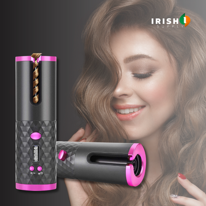 Cordless Automatic Rotating Hair Curler with Adjustable Heat 7931597816091-1